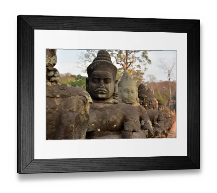 Framed Print : Gods statues alignment Southgate Angkor Siem Reap Cambodia Framed Print : Gods statues alignment Southgate Angkor Siem Reap Cambodia
