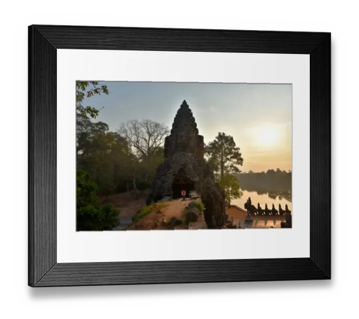 Framed Print : Sandstone Southgate entry tower Angkor Siem Reap Cambodia Framed Print : Sandstone Southgate entry tower Angkor Siem Reap Cambodia