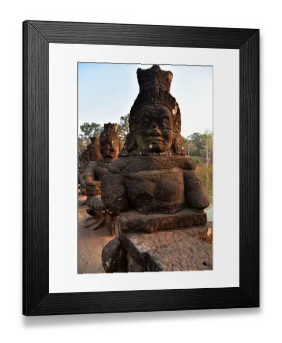 Framed Print : Demons statues alignment Angkor Siem Reap Cambodia Framed Print : Demons statues alignment Angkor Siem Reap Cambodia