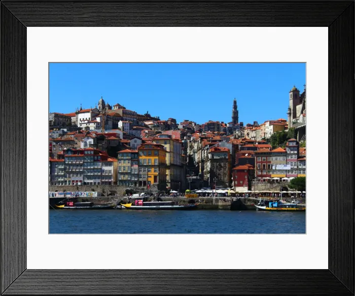 Framed Print : Ribeira district in Porto from Vila Nova de Gaia Framed Print : Ribeira district in Porto from Vila Nova de Gaia