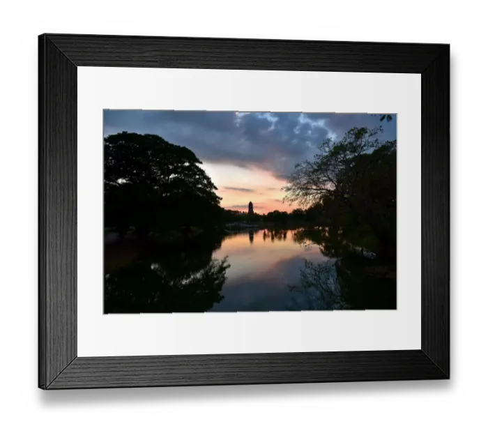 Framed Print : Sunset with reflection temple at Ayutthaya Thailand Framed Print : Sunset with reflection temple at Ayutthaya Thailand