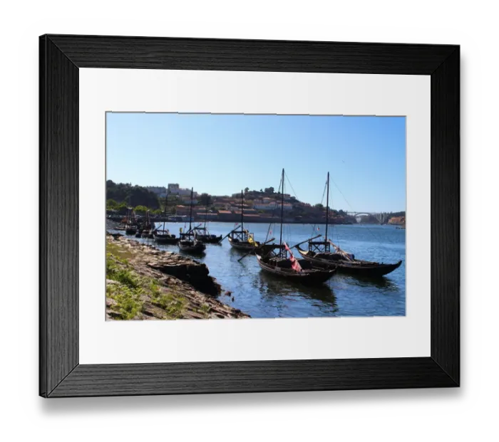 Framed Print : Rabelo boats in Douro river, Porto