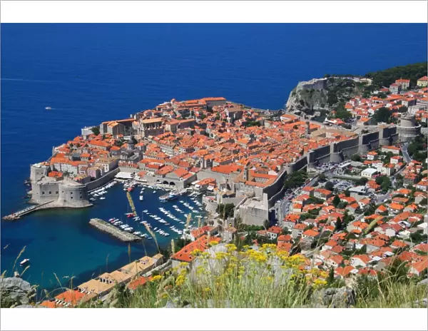 View of Old Town, the walled city of Dubrovnik, UNESCO World Heritage Site, Dalmatia, Croatia