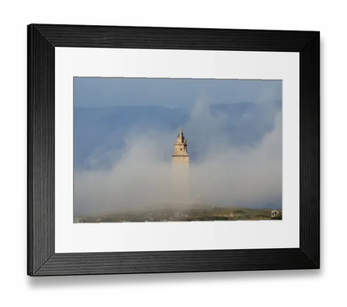 Framed Print : Tower of Hercules with fog, A CoruAna (Galicia, Spain) Framed Print : Tower of Hercules with fog, A CoruAna (Galicia, Spain)
