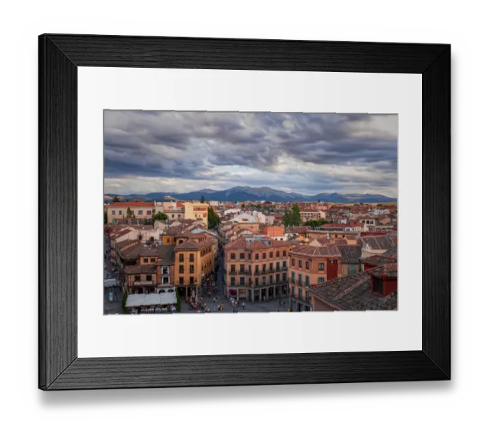 Framed Print : Panoramic view of Segovia illuminated by the setting sun, Spain Framed Print : Panoramic view of Segovia illuminated by the setting sun, Spain