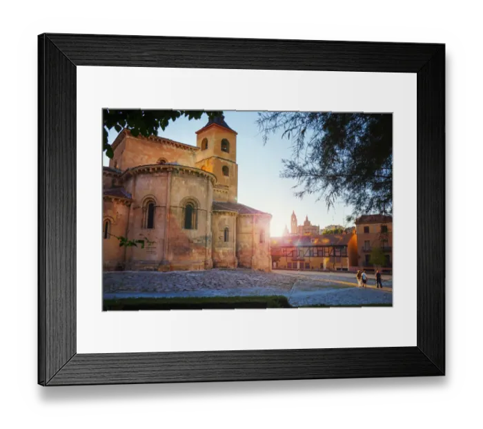 Framed Print : Church of San Millan with the sun backlighting. Segovia, Spain Framed Print : Church of San Millan with the sun backlighting. Segovia, Spain