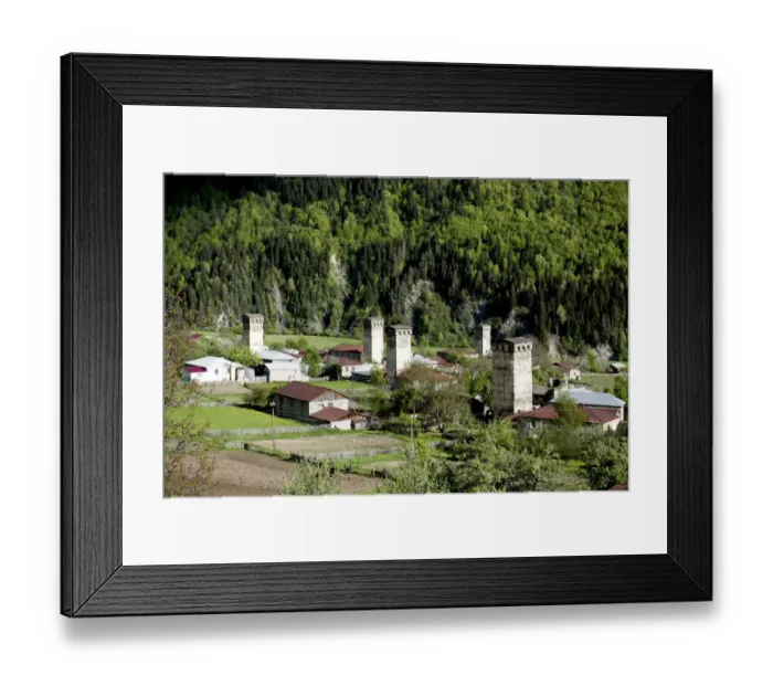 Framed Print : Typical Svanetian tower in Mestia of Georgia Framed Print : Typical Svanetian tower in Mestia of Georgia