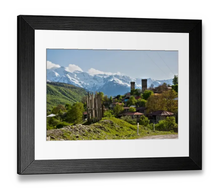 Framed Print : Typical Svanetian tower in Mestia of Georgia Framed Print : Typical Svanetian tower in Mestia of Georgia