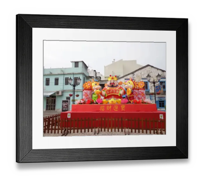 Framed Print : Chinese New Year Decorations, Year of the Horse, Taipa, Macau, China Framed Print : Chinese New Year Decorations, Year of the Horse, Taipa, Macau, China
