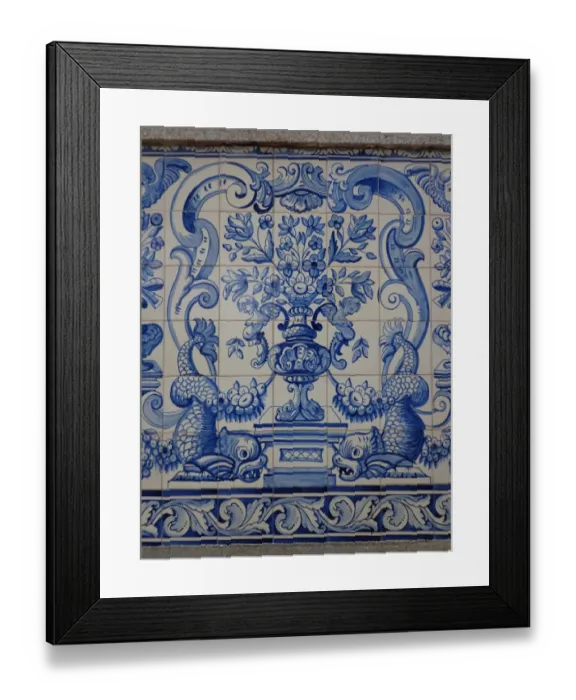 Framed Print : Azulejos Decorative Tiles in Macaus Old City centre, Macau, China