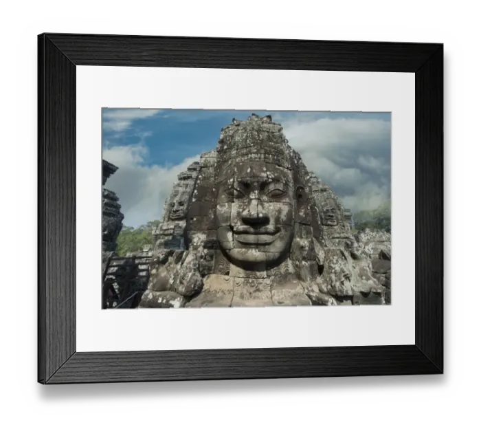 Framed Print : buddha carving face of bayon temple the poppular temple Framed Print : buddha carving face of bayon temple the poppular temple