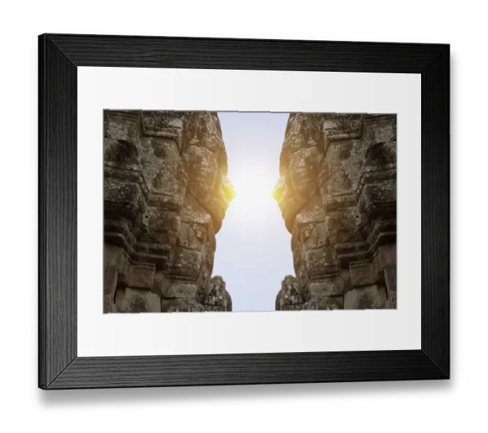 Framed Print : buddha carving face of bayon temple the poppular temple Framed Print : buddha carving face of bayon temple the poppular temple