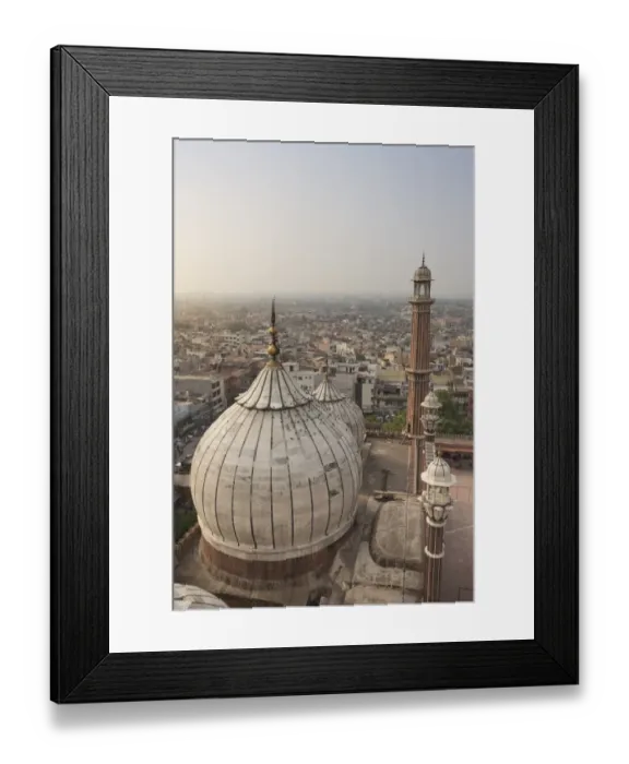 Framed Print : The view from the southern minaret of the Jama Masjid mosque in Old Delhi Framed Print : The view from the southern minaret of the Jama Masjid mosque in Old Delhi