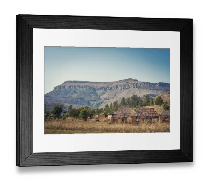 Framed Print : The zulu villages in Drakensberg land, near Cathedral Peak Framed Print : The zulu villages in Drakensberg land, near Cathedral Peak
