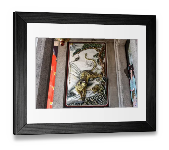 Framed Print : Tiger painting Han Jiang temple Georgetown Penang Malaysia Framed Print : Tiger painting Han Jiang temple Georgetown Penang Malaysia