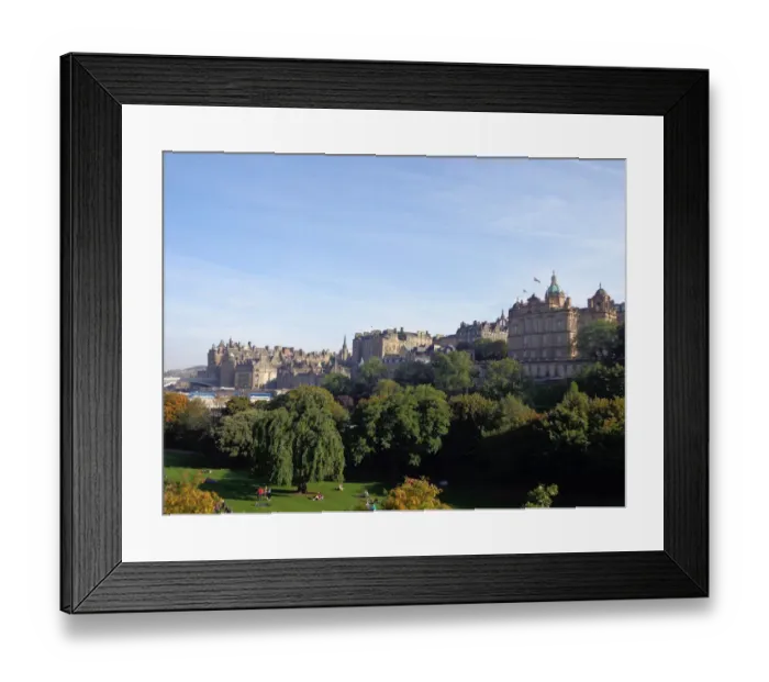 Framed Print : Princes Street gardens and Old Town Edinburgh, Scotland, United Kingdom Framed Print : Princes Street gardens and Old Town Edinburgh, Scotland, United Kingdom
