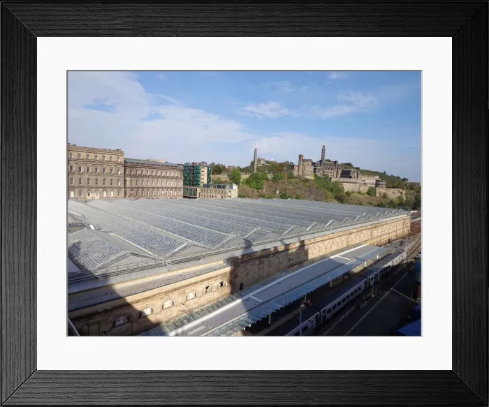 Framed Print : Glass Rooftop of Waverley Train Station, Calton Hill, Edinburgh, Scotland, United Kingdom Framed Print : Glass Rooftop of Waverley Train Station, Calton Hill, Edinburgh, Scotland, United Kingdom