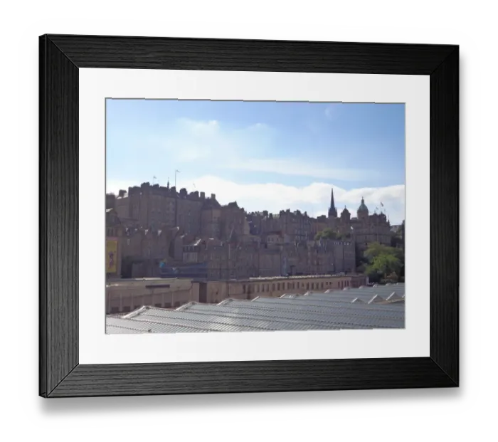 Framed Print : Urban Skyline, Medieval, Rooftop Waverley station, Edinburgh, Scotland, United Kingdom