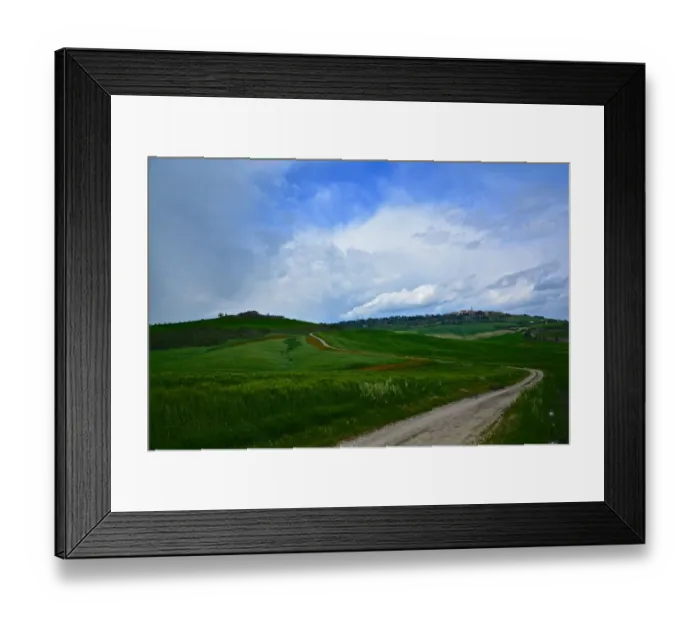 Framed Print : Looking at Pienza from Val d Orcia Framed Print : Looking at Pienza from Val d Orcia