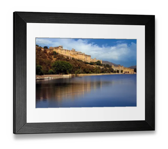 Framed Print : View of Amber Palace (Amber Fort) and Maota Lake, Jaipur, Rajasthan, India Framed Print : View of Amber Palace (Amber Fort) and Maota Lake, Jaipur, Rajasthan, India