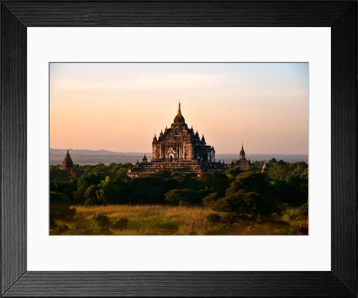 Framed Print : Landscape buddhist pagoda at sunset Bagan Myanmar Framed Print : Landscape buddhist pagoda at sunset Bagan Myanmar