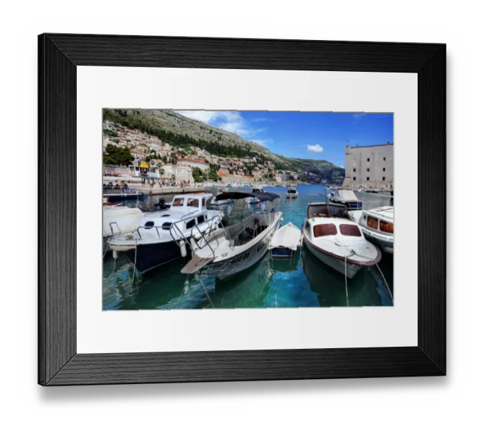 Framed Print : Old Harbour In The Walled City of Dubrovnik, Dalmatia, Croatia Framed Print : Old Harbour In The Walled City of Dubrovnik, Dalmatia, Croatia