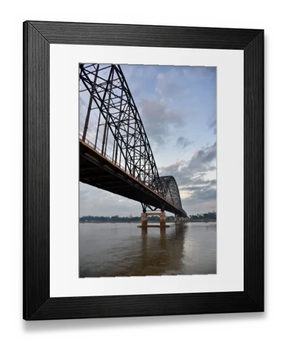 Framed Print : Irrawaddy bridge Myanmar Asia