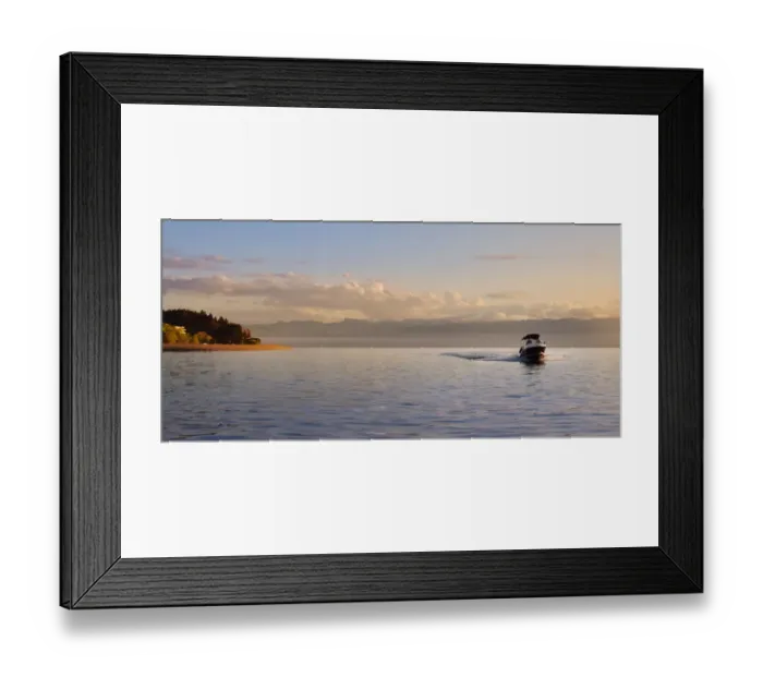 Framed Print : Boating across Ohrid Lake Framed Print : Boating across Ohrid Lake