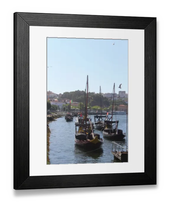 Framed Print : Rabelo boats in Douro river, Porto Framed Print : Rabelo boats in Douro river, Porto