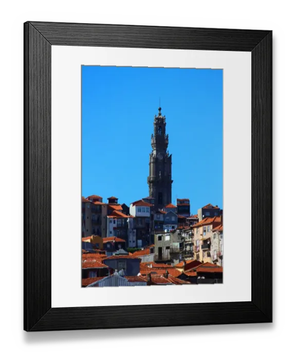 Framed Print : Roofs of Porto and Cl'rigos Tower from Vila Nova de Gaia Framed Print : Roofs of Porto and Cl'rigos Tower from Vila Nova de Gaia
