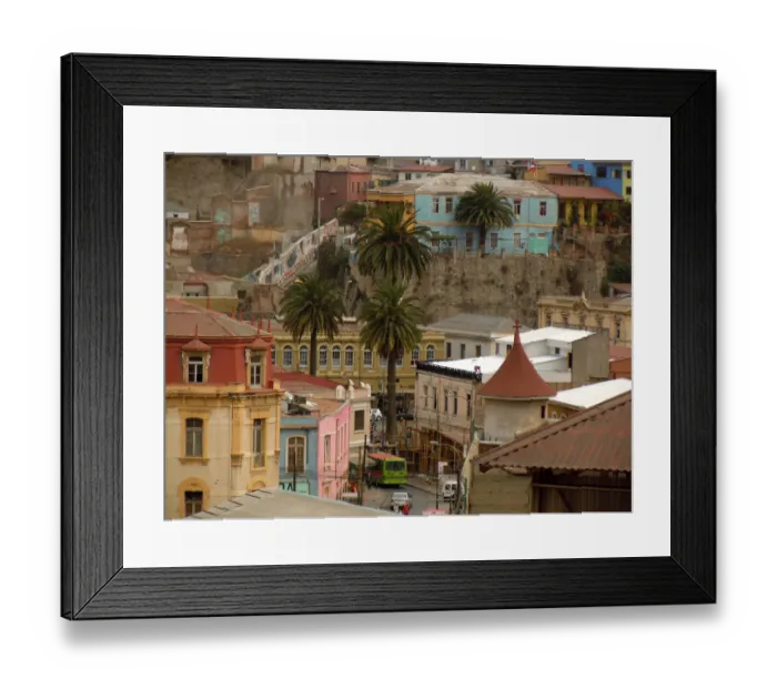 Framed Print : Municipal square in downtown Valpara??so skyline Framed Print : Municipal square in downtown Valpara??so skyline