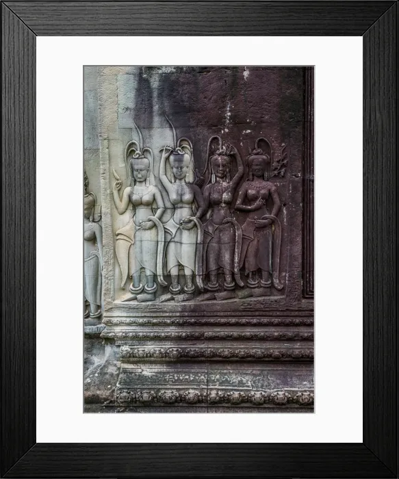 Framed Print : Human carvings in Angkor Wat Framed Print : Human carvings in Angkor Wat