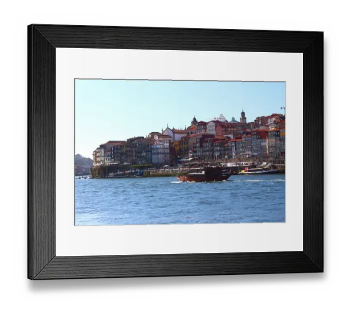 Framed Print : Ribeira district in Porto from Vila Nova de Gaia Framed Print : Ribeira district in Porto from Vila Nova de Gaia