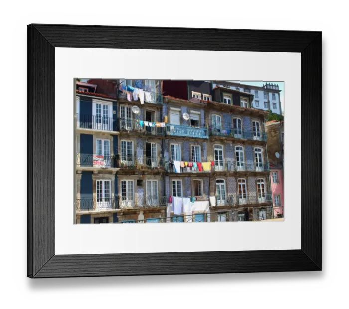 Framed Print : Houses in the Ribeira district of Porto Framed Print : Houses in the Ribeira district of Porto