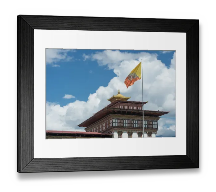 Framed Print : Bhutan national flag at Trashi Chhoe Dzong, Thimphu Framed Print : Bhutan national flag at Trashi Chhoe Dzong, Thimphu