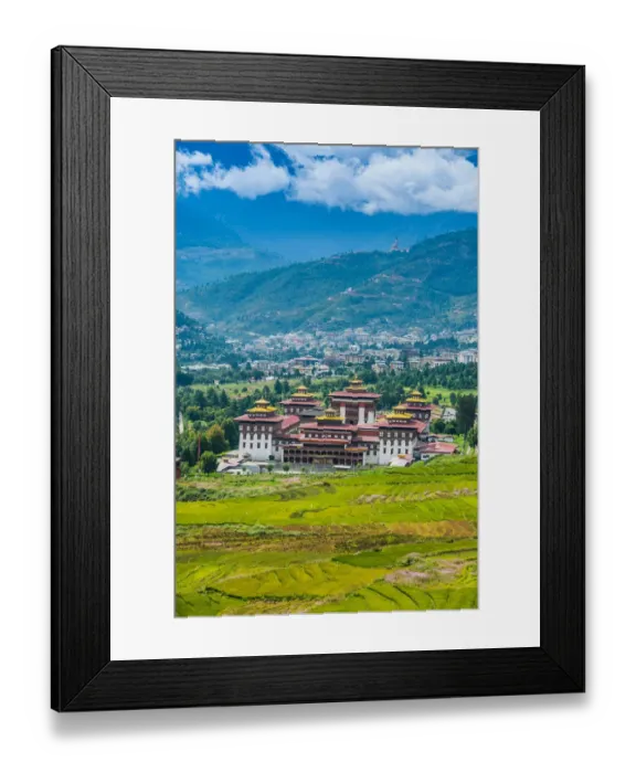 Framed Print : Landscape of Trashi Chhoe Dzong, Thimphu