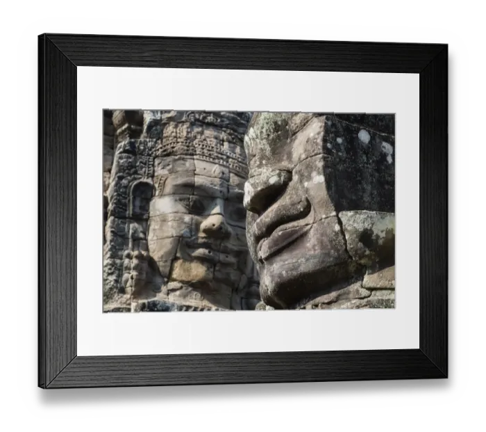 Framed Print : buddha carving face of bayon temple the poppular temple Framed Print : buddha carving face of bayon temple the poppular temple