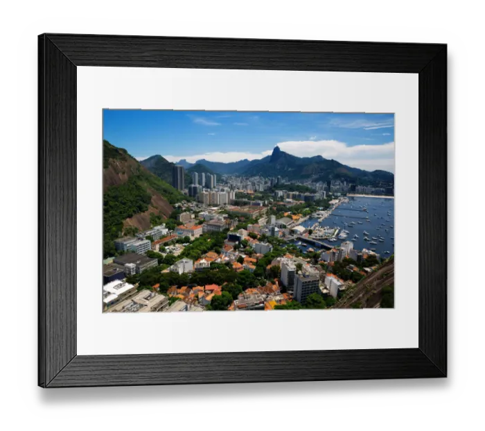 Framed Print : View Of Corcovado Mountains, Two Brothers And The City of Rio De Janeiro From Sugarloaf Mountain, Brazil, South America