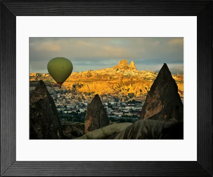 Framed Print : Hot air balloon trip in the morning in Cappadocia Framed Print : Hot air balloon trip in the morning in Cappadocia