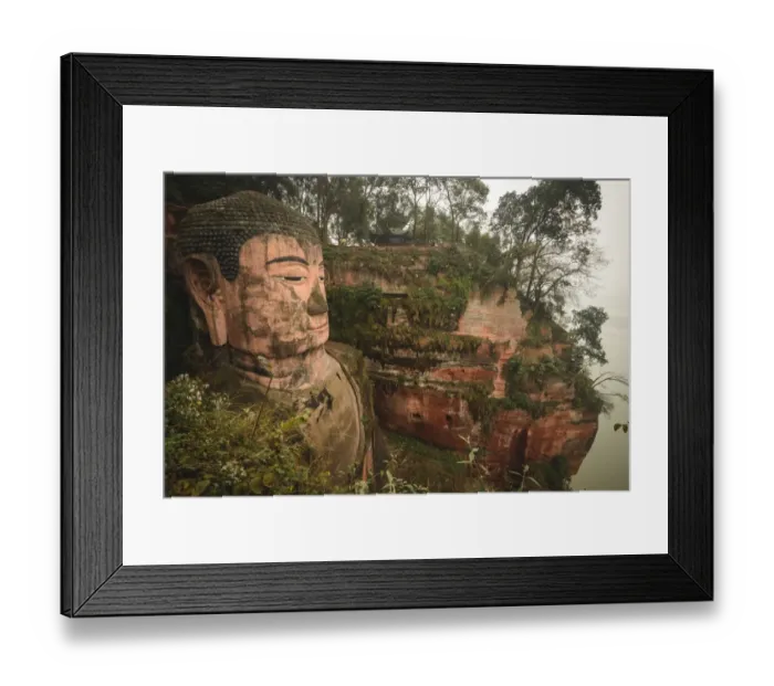Framed Print : Leshan stone Buddha statue