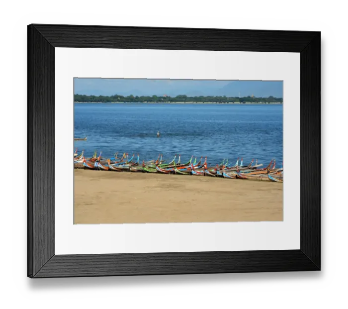 Framed Print : tourist boat at Taung taman lake, Myanmar, Asia