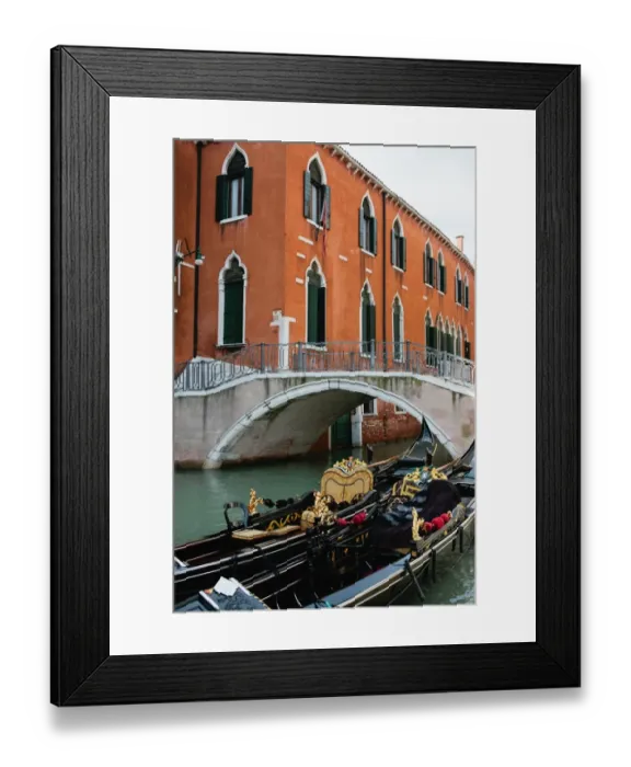 Framed Print : Traditional Gondola boats in Venice, Italy Framed Print : Traditional Gondola boats in Venice, Italy