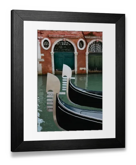 Framed Print : Traditional Gondola boats in Venice, Italy