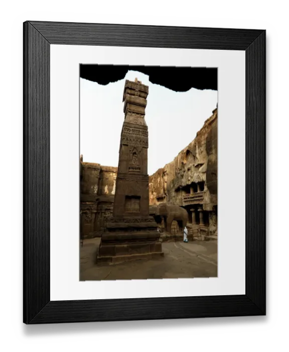 Framed Print : Dhvajastambha at Kailasa Temple Framed Print : Dhvajastambha at Kailasa Temple