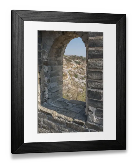 Framed Print : A window cut out over the Great Wall of China Framed Print : A window cut out over the Great Wall of China