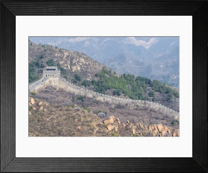 Framed Print : Trees and mountains at the Great Wall of China