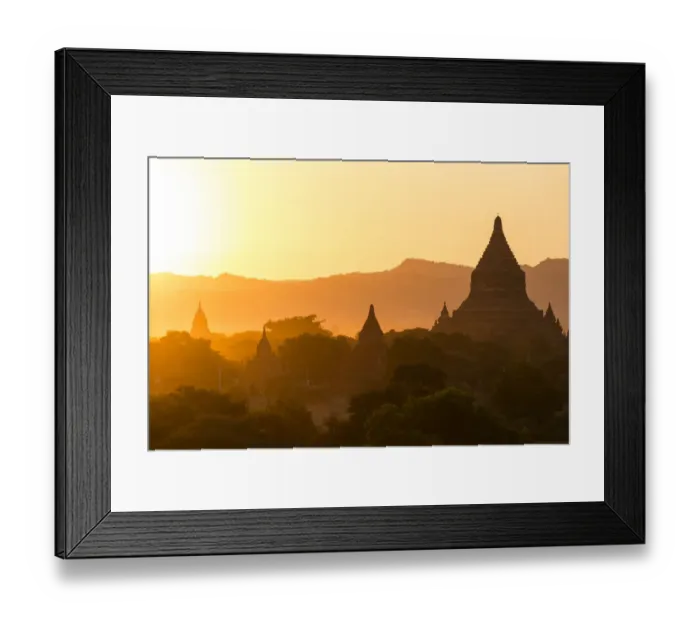 Framed Print : Bagan temple landscape on sunrise. Burma Framed Print : Bagan temple landscape on sunrise. Burma