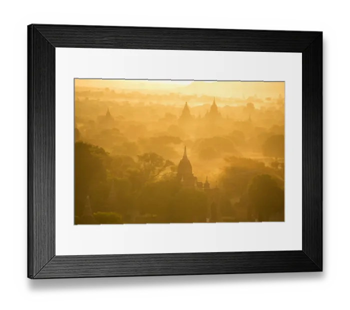 Framed Print : Bagan temple landscape on sunrise. Burma Framed Print : Bagan temple landscape on sunrise. Burma