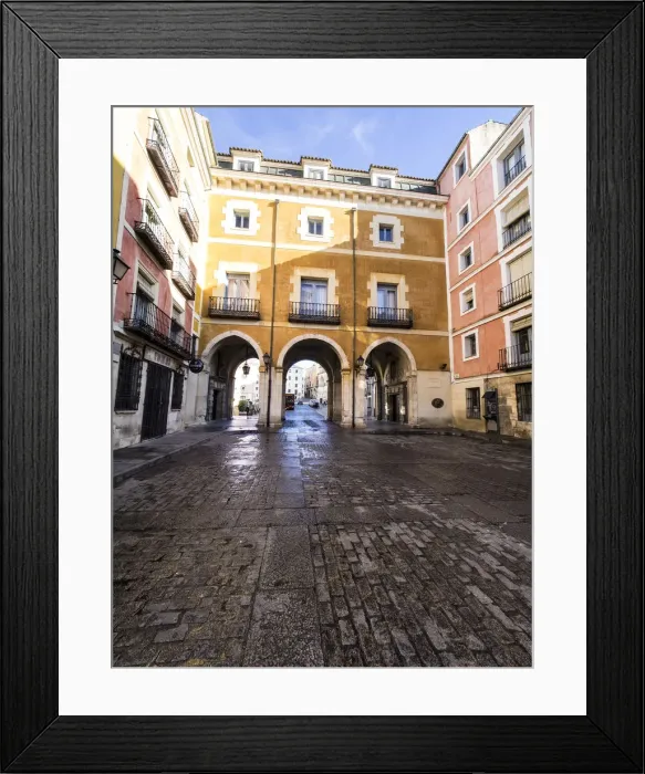 Framed Print : Cuenca is a UNESCO World Heritage site, Entry to the square of the Town hall Framed Print : Cuenca is a UNESCO World Heritage site, Entry to the square of the Town hall