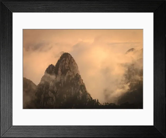 Framed Print : Yellow mountain sunrise
